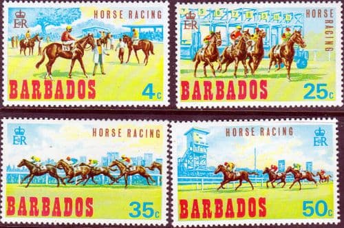 Barbados 1969 Horse Racing Set Fine Mint
