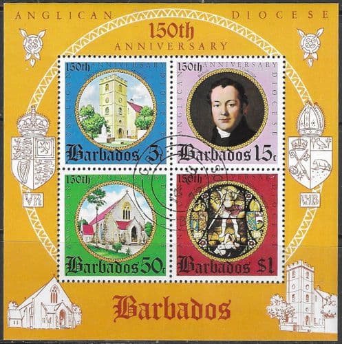 Barbados 1975 Anniversary of Anglican Diocese Miniature Sheet MS 530 Fine Used