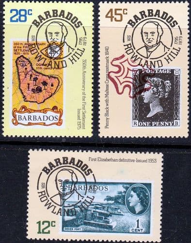 Barbados 1979 Sir Rowland Hill Set Fine Mint