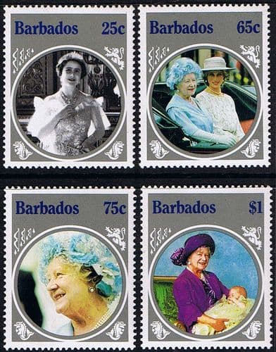 Barbados 1985 Queen Mother Life and Times Set Fine Mint