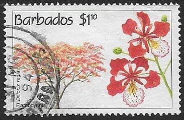 Barbados 1992 Conservation. Flowering Trees SG 978 Fine Used