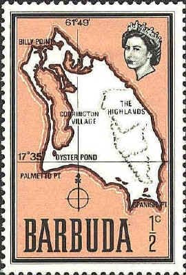 Barbuda 1968 Map of Barbuda SG 12 Fine Mint