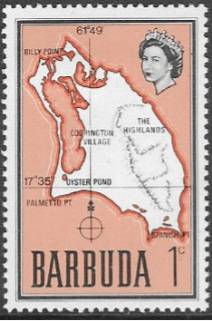 Barbuda 1968 Map of Barbuda SG 13 Fine Mint