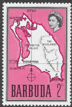 Barbuda 1968 Map of Barbuda SG 14 Fine Mint