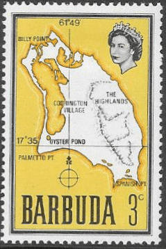 Barbuda 1968 Map of Barbuda SG 15 Fine Mint