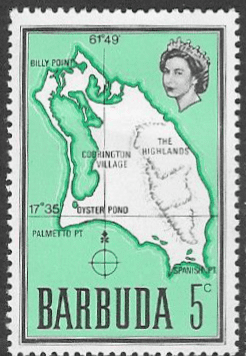 Barbuda 1968 Map of Barbuda SG 17 Fine Mint