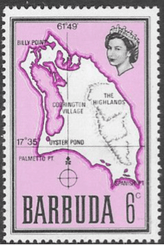 Barbuda 1968 Map of Barbuda SG 18 Fine Mint