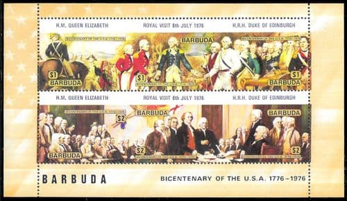 Barbuda 1976 Royal Visit to the USA Miniature Sheet SG MS 280b Fine Mint