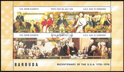 Barbuda 1976 Royal Visit to the USA Miniature Sheet SG MS 280b Fine Used