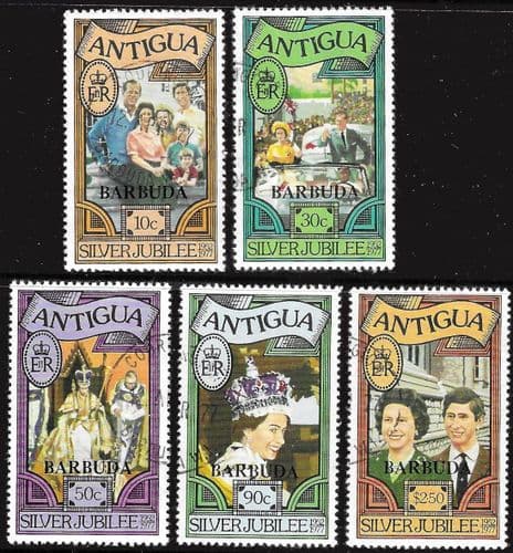 Barbuda 1977 Royal Silver Jubilee Set Overprinted Issue Fine Used