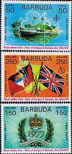 Barbuda 1977 Royal Visit 1st Issue Set Fine Mint