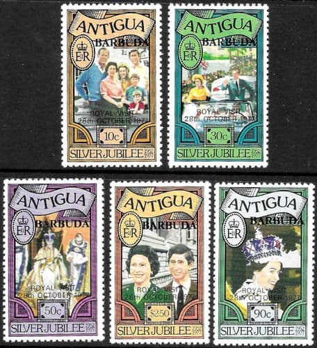 Barbuda 1977 Royal Visit 2nd Issue Set Fine Mint