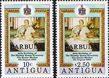 Barbuda 1980 Mothers Queen 80th Birthday Set Fine Mint