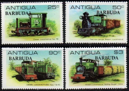 Barbuda 1981 Sugar Cane Railway Locomotives Set Fine Mint