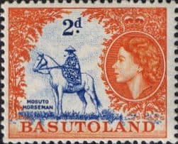 Basutoland 1954 SG 45 Queen Elizabeth Mosuto Horseman Fine Mint