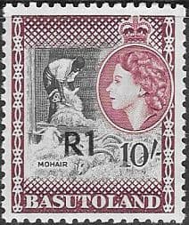 Basutoland 1961 Queen Elizabeth Mission Cave House Surcharged SG 68 Fine Mint