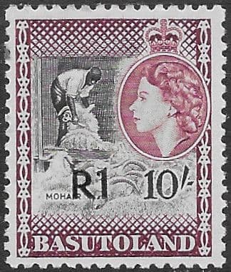 Basutoland 1961 Queen Elizabeth Mission Cave House Surcharged SG 68a Fine Mint