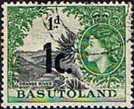 Basutoland 1961 SG 59 Queen Elizabeth Orange River Surcharged Fine Used