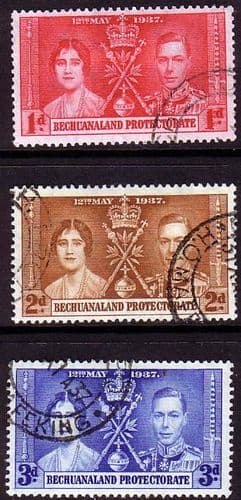 Bechuanaland 1937 King George VI Coronation Set Fine Used