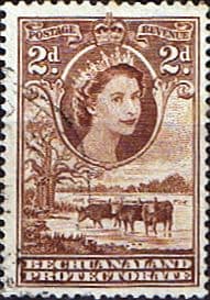 Bechuanaland 1955 Queen Elizabeth Baobab Tree and Cattle SG 145 Fine Used