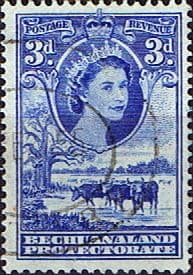 Bechuanaland 1955 Queen Elizabeth Baobab Tree and Cattle SG 146 Fine Used