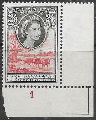 Bechuanaland 1955 Queen Elizabeth SG 151 Fine Mint Corner Plate