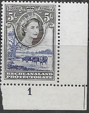 Bechuanaland 1955 Queen Elizabeth SG 152 Fine Mint Corner Plate