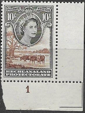 Bechuanaland 1955 Queen Elizabeth SG 153 Fine Mint Corner Plate