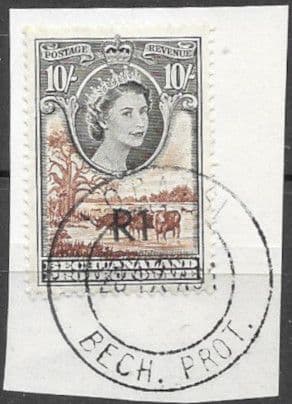 Bechuanaland 1961 Queen Elizabeth Baobab Tree and Cattle Decimal Surcharge SG 167a Fine Used