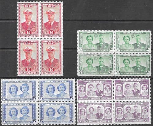 Bechuanaland1947 Royal Visit Block of 4 Set Fine Mint