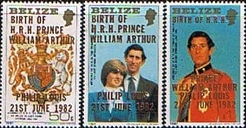 Belize 1982 Royal Baby Prince William Large Set 2nd Issue Fine Mint