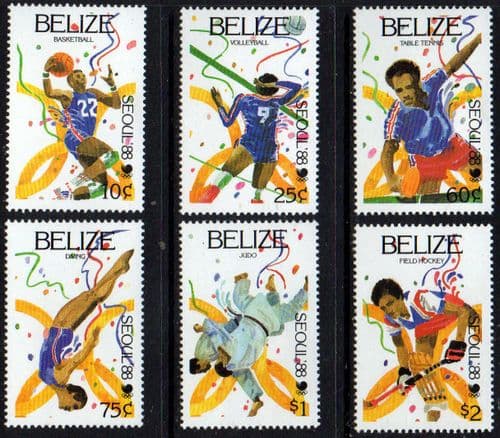 Belize 1988 Olympic Games Set Fine Mint