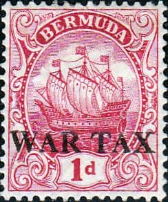 Bermuda 1918 King George V Galleon Overprinted War Tax SG 56 Fine Mint