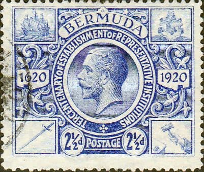 Bermuda 1921 King George V Institutions Tercentenary SG 69 Fine Used