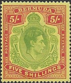 Bermuda 1938 King George VI SG 118f Kings Head Fine Mint