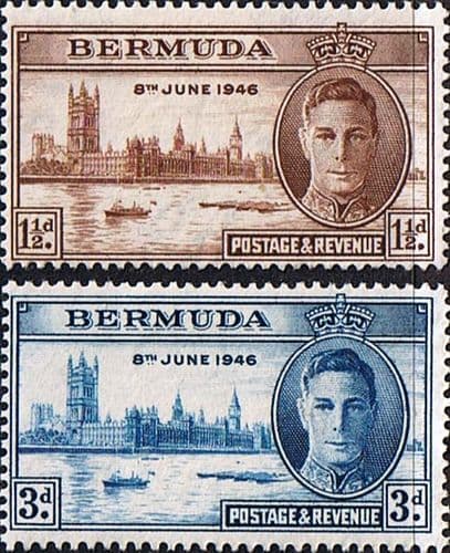 Bermuda 1946 King George VI Victory Set Fine Mint