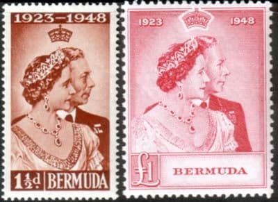 Bermuda 1948 King George VI Royal Silver Wedding Set Fine Mint