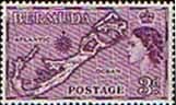 Bermuda 1953 Queen Elizabeth SG 140 Map Fine Mint