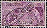 Bermuda 1953 Queen Elizabeth SG 140a Map Fine Used