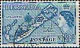 Bermuda 1953 Queen Elizabeth SG 145 Map Fine Used