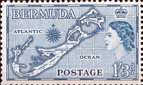 Bermuda 1953 Queen Elizabeth SG 145b Map Fine Mint