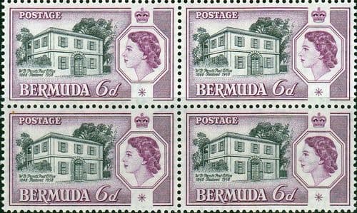 Bermuda 1958 Perots Post Office SG156 Fine Mint Block of 4