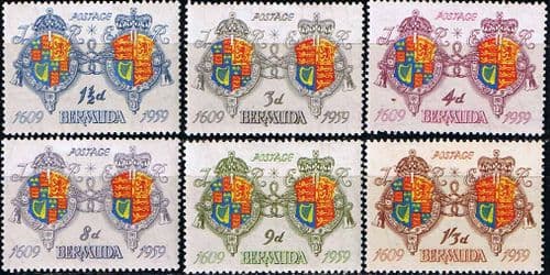 Bermuda 1959 350th Anniv of Settlement Set Fine Mint