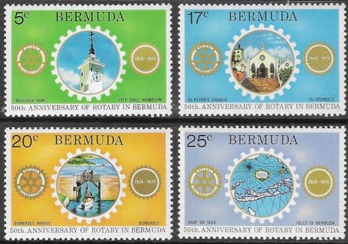 Bermuda 1974 Rotary in Bermuda Set Fine Mint