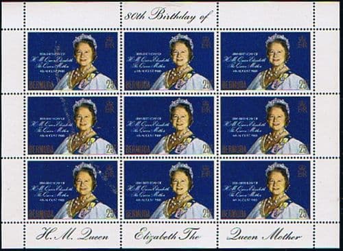 Bermuda 1980 Mothers 80th Birthday Sheetlet Fine Mint