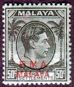 BMA 1945 SG14a 50 cents Black on Emerald Fine Mint