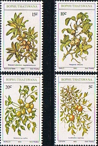 Bophuthatswana 1980 Edible Wild Fruits Set Fine Mint