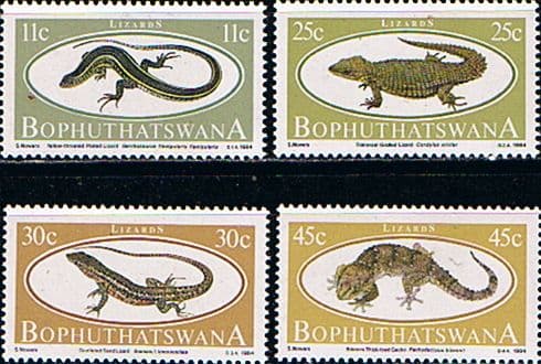 Bophuthatswana 1984 Reptiles Lizards Set Fine Mint