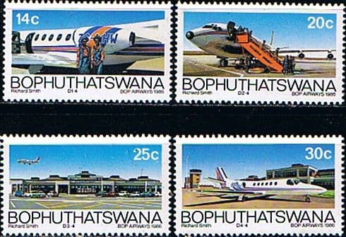 Bophuthatswana 1986 “B.O.P.” Airways Planes Set Fine Mint