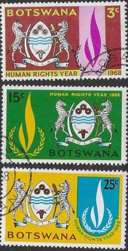 Botswana 1968 Human Rights Year Set Fine Used